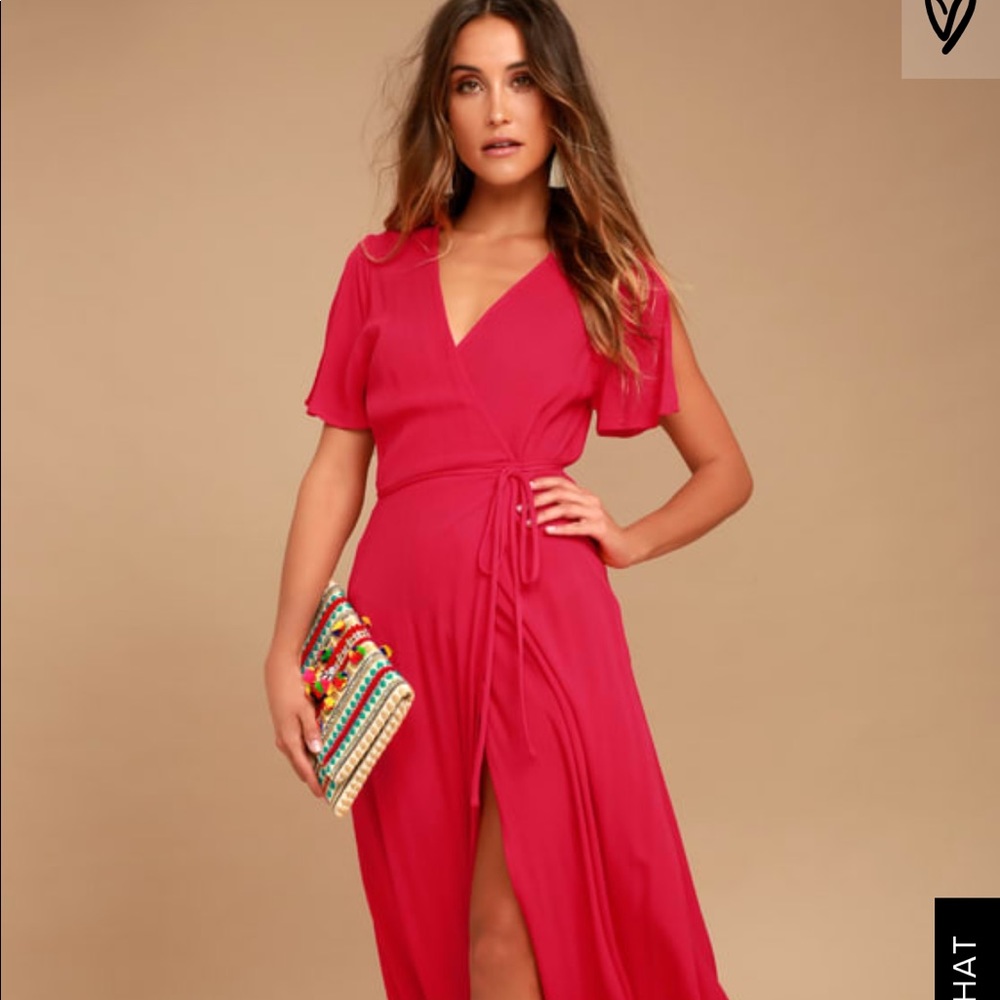 Lulu’s Red Maxi Dress! WORN ONCE!